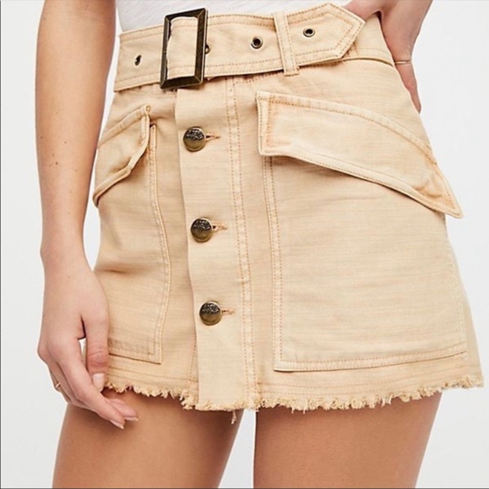 Free People Hangin On Tight Mini Skirt Nude 8